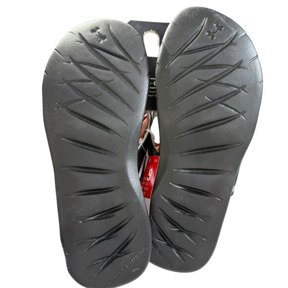 NWT Under Armour Womens Marbella III Thong Sandals Flip Flops Sz 9 Black Silver - Picture 7 of 7